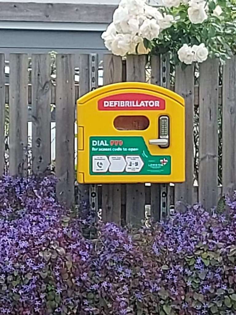 Image of the defibrillator along Valley Road 2